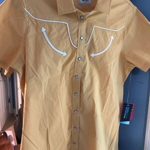 Women Kime Ranch Yellow Western Shirt